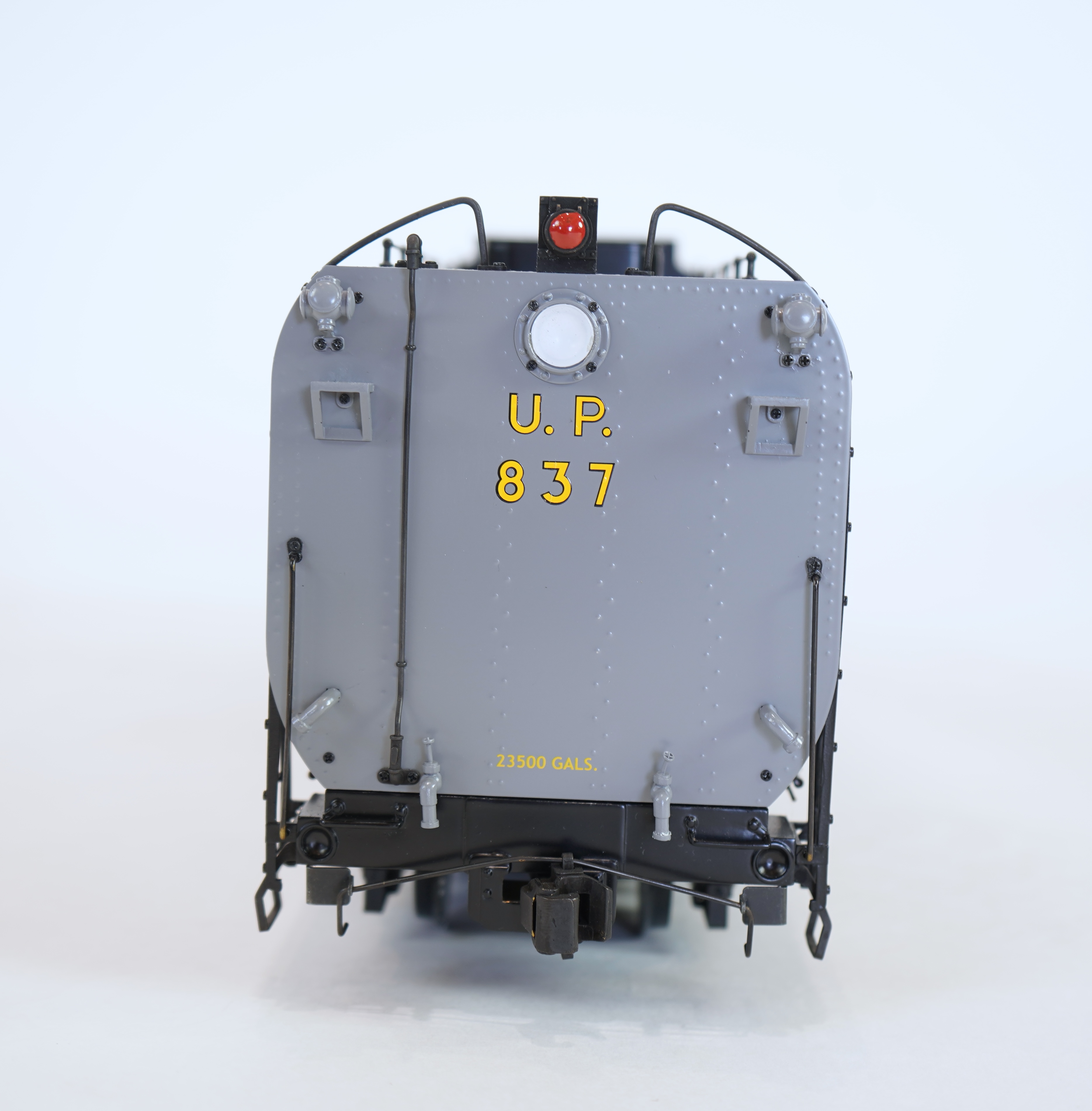 A Gauge One Aster Hobbies live steam Union Pacific FEF Class 844, 4-8-4 tender locomotive, 837, the factory ‘Built Up’ version, spirit fired working two cylinder motion, with assembly instructions, operating instructions